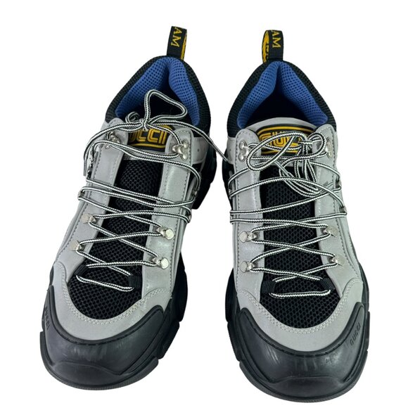 GUCCI Gray Leather Mesh Flashtrek Men Sneakers Made in Italy 11UK / 11.5US - Picture 4 of 13